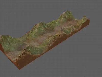 Terrain V03 Low-poly 3D model