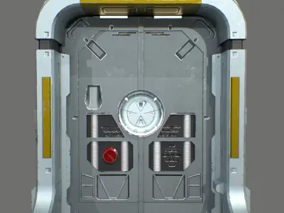 SciFi SpaceShip Door GameReady Low-poly 3D model