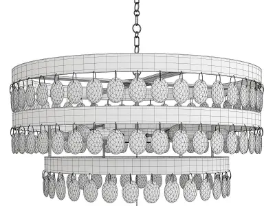 Perla 6 Light Chandelier Antiqued Gold Low-poly 3D model