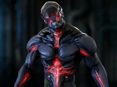 Heavy Bio Mutant Low-poly 3D model