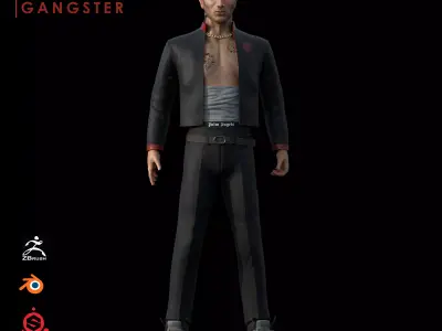 KOREAN GANGSTER OR STREET FIGHTER Low-poly 3D model