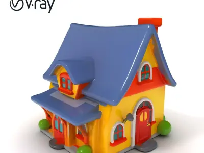 Cartoon House D Model Pack for Game and Animation Low-poly 3D model