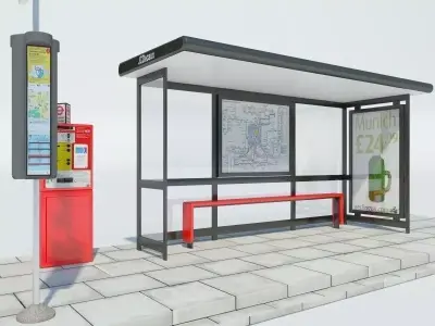 London Bus Stop 1 3D model