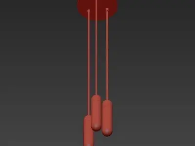 Champagne Gold LED Multi Light Pendant 3D model