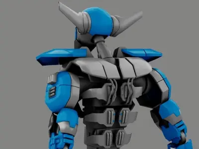 Villain robot rigged - animated character 3D model