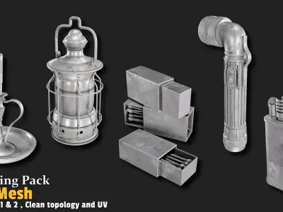 Lighting Props Base Mesh Low-poly 3D model