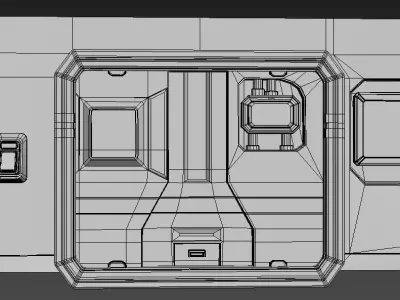 Sci-Fi Door Wall Segment and Palm Reader Low-poly 3D model