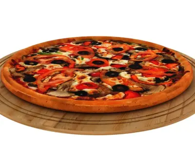 Vegetable Pizza Free 3D model