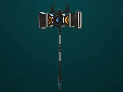 Sci Fi Battle Hammer06 All PBR Unity UE Textures Included Low-poly 3D model