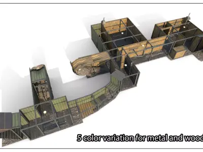 Abandoned Shelter base 02 Low-poly 3D model