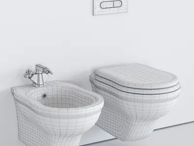 Ceramica Flaminia Efi Wall-Hung WC Low-poly 3D model
