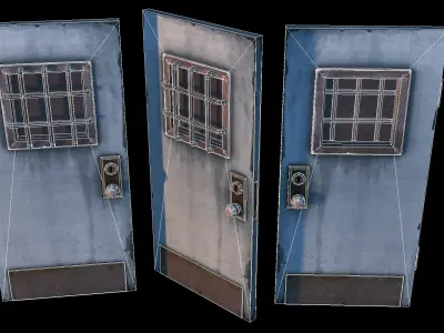 Doors 1 pair of Low-poly 3D model