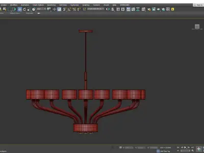OVAL BRASS AND VENETIAN GLASS CHANDELIER Low-poly 3D model