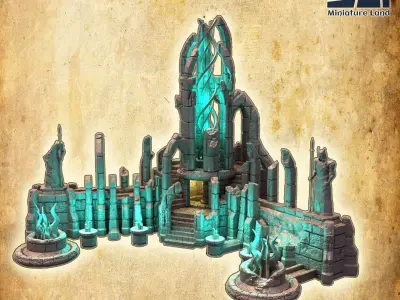 Elven Altar Tabletop Terrain 28 MM Tabletop Terrain 3D print model