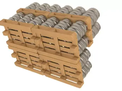 Pallets Of Beer Kegs 3D model