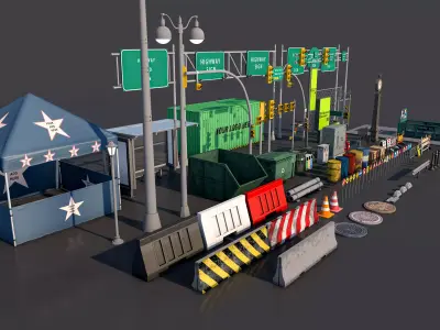 Road street Props 3D model