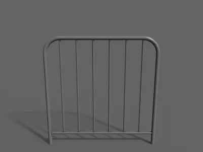 PBR Pedestrian Guard Rail Grey V2 Low-poly 3D model