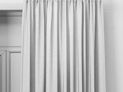 Curtains curtain with geometric pattern 3D model