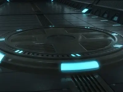 scifi tunnel scene 3D model