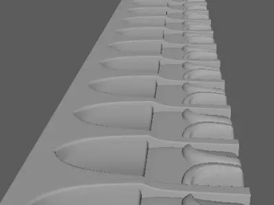 carved baguette 3D model 9