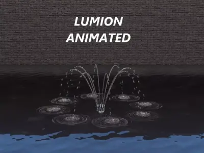 Lumion fountain - animated Low-poly 3D model