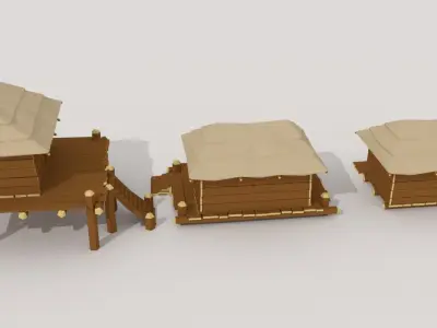 Pitate Village Pack Low-poly 3D model