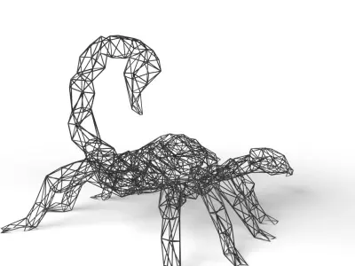 Scorpion Wireframe Low-poly 3D model