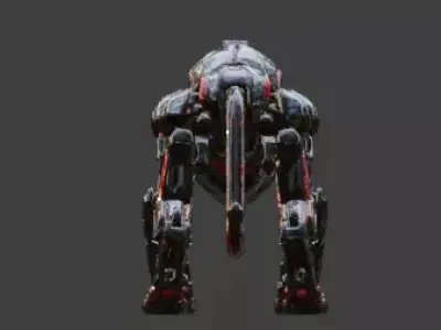 Sci-Fi Robot Tiger 3D Model Low-poly 3D model