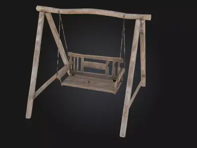 Rustic Swing Serenity  A Gentle Escape into Nature 3D model