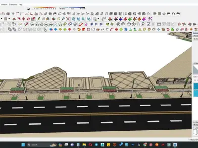 Asphalt Road Section Free 3d Model 3D model