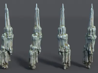 9 Modular Cave Columns - 250215 Low-poly 3D model
