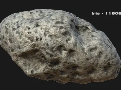 Pack of Four Detailed Asteroids 3D model