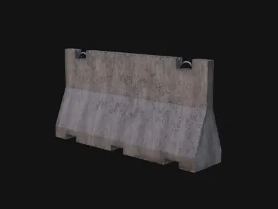 Traffic barrier Low-poly 3D model 4