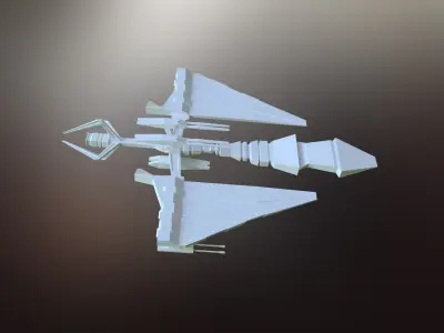 Sci-fi War spaceship Low-poly 3D model