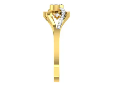 Light Weight Gold Diamond Rings-R-4101 3D print model