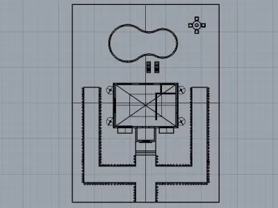 2floors House with pool 3D print model