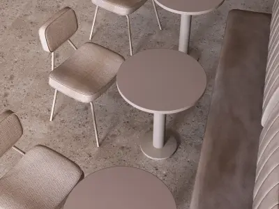 Cafe Seating Area 9 3D model