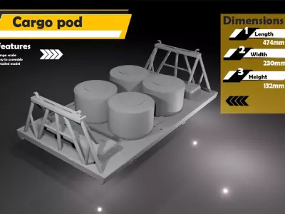 1-24 scale Space 1999 Eage Nuclear Waste cargo pod  3D print model