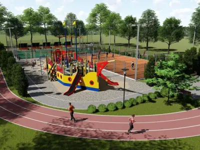 3D model of a sports ground 3D model