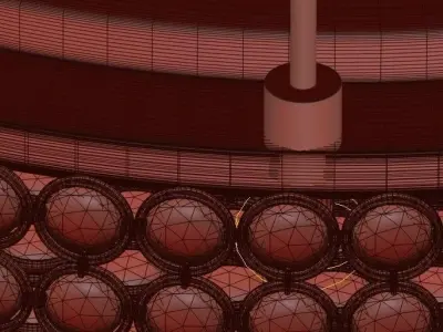 Velie wide round crystal ceiling light 3D model