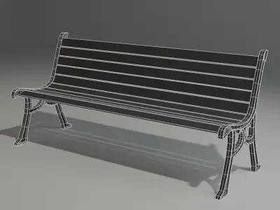 Park Bench Low-poly 3D model