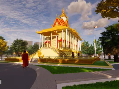khmer pagoda 3D model