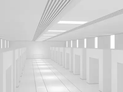Sci Fi Warehouse 3D model 2