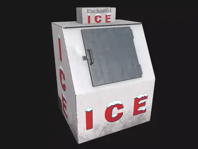 Low Poly PBR Ice Box 1 Low-poly 3D model