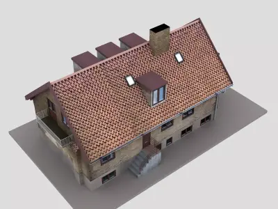 Realistic European City Block Building 28 3D model