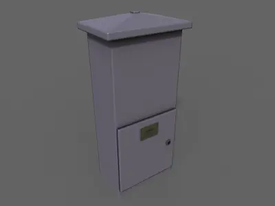 PBR Electric Box Purple V4 Low-poly 3D model