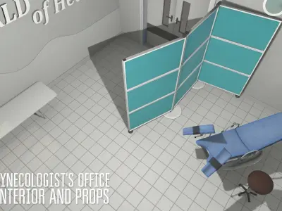 Gynecologist office - interior and props Low-poly 3D model