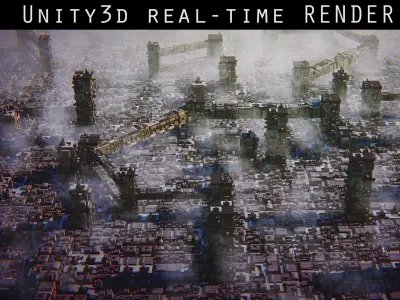 Greeble City Pieces Low-poly 3D model