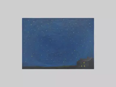 The Starry Night Painting Low-poly 3D model