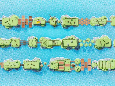 Platformer Deathrun Low-poly 3D model